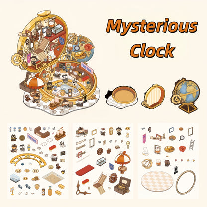 Secret Chamber Escape 3D Sticker | 4 Cute Miniature Scenes