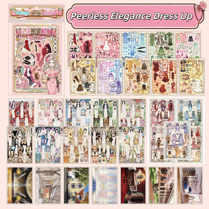 Peerless Elegance Dress Up 3D Sticker Book