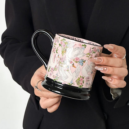 Pink Swan Ceramic Mug