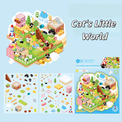 Cow Cat‘s Fun Daily 3D Sticker | 4 Cute Miniature Scenes