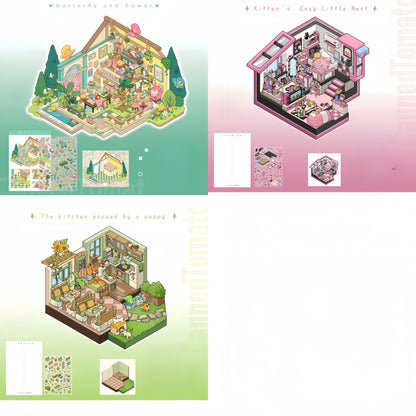 Dream Corner 3D Sticker | 3 Cute Miniature Scenes