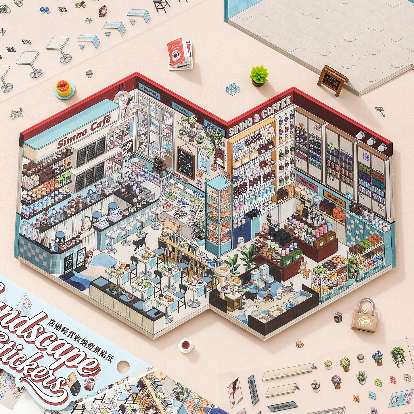 Bitter-Sweet Afternoon 3D Sticker | 2 Cute Miniature Scenes