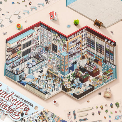 Bitter-Sweet Afternoon 3D Sticker | 2 Cute Miniature Scenes
