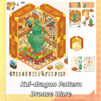 Historical Fantasy 3D Sticker | 5 Cute Miniature Scenes