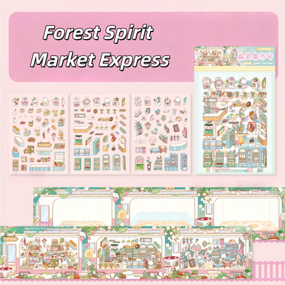 Time Train 3D Sticker | 4 Cute Miniature Scene