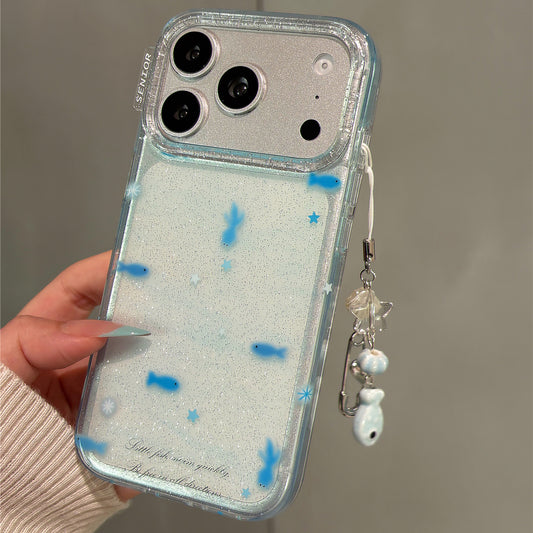 Blue Little Goldfish Acrylic Phone Case