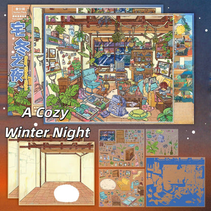 Warm Stays 3D Sticker | 5 Cute Miniature Scenes