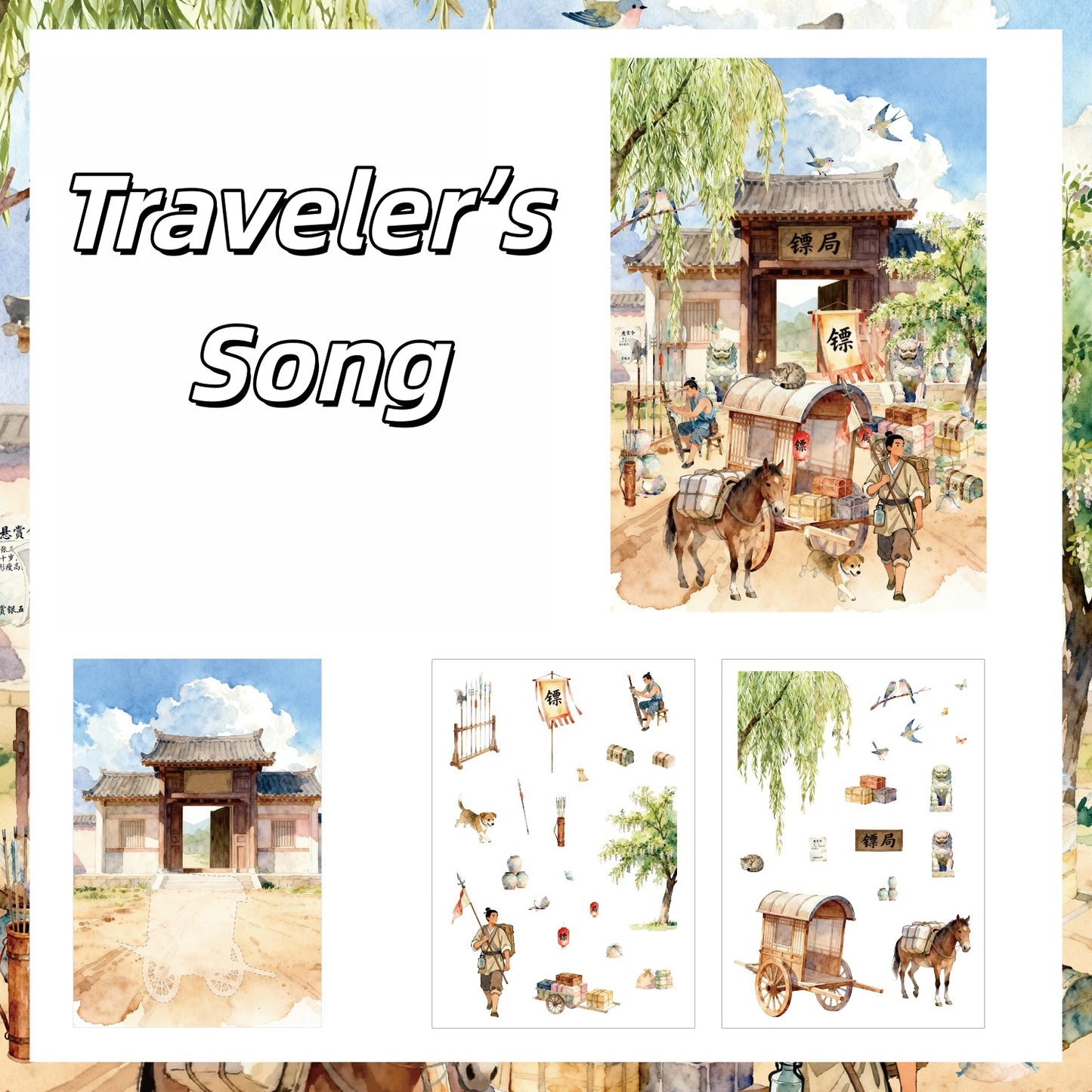 Ancient Scrolls of Life 3D Sticker | 12 Cute Miniature Scenes