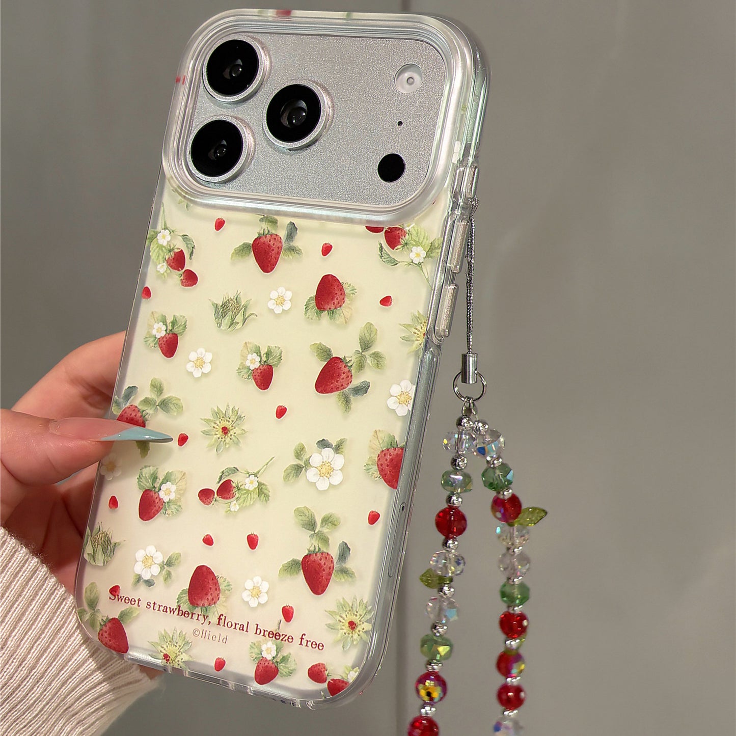 Strawberry Illustration Acrylic Phone Case