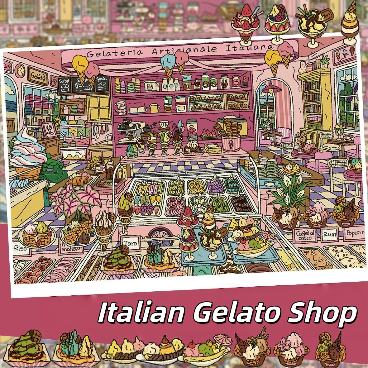 Corner Shop 3D Sticker | 4 Cute Miniature Scenes