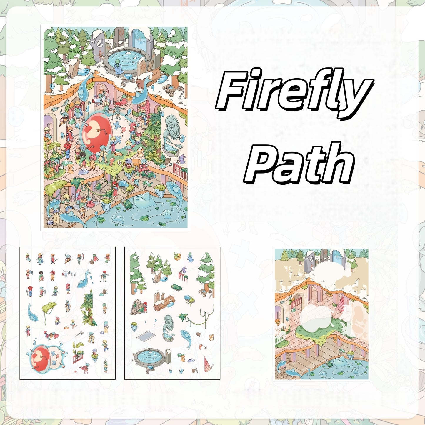 Adventure Notebook 3D Sticker | 4 Cute Miniature Scenes