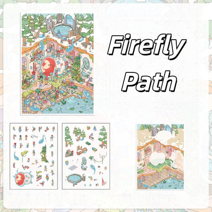 Adventure Notebook 3D Sticker | 4 Cute Miniature Scenes