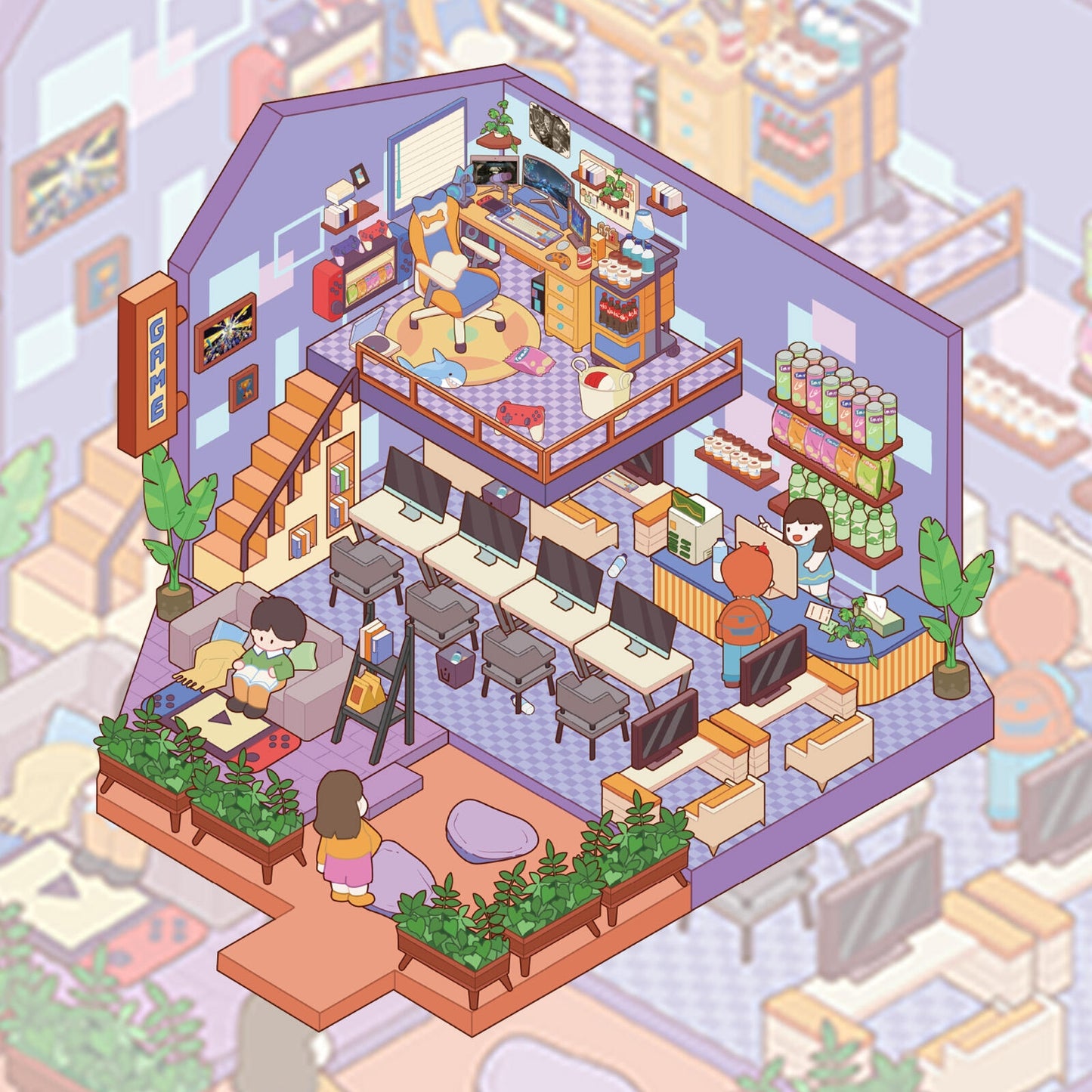 Internet Cafe 3D Sticker