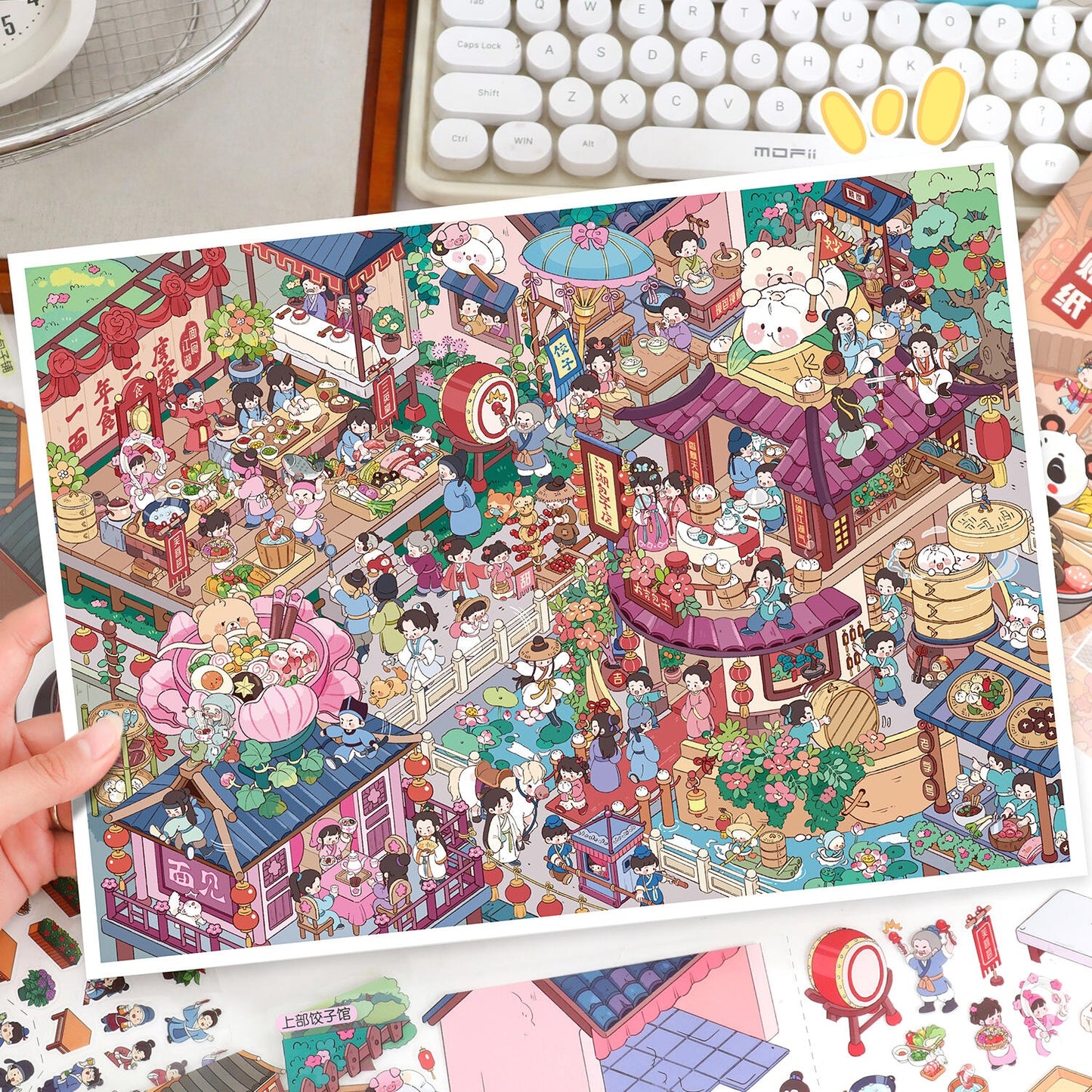 The Warmth of Everyday Life 3D Sticker | 2 Cute Miniature Scenes