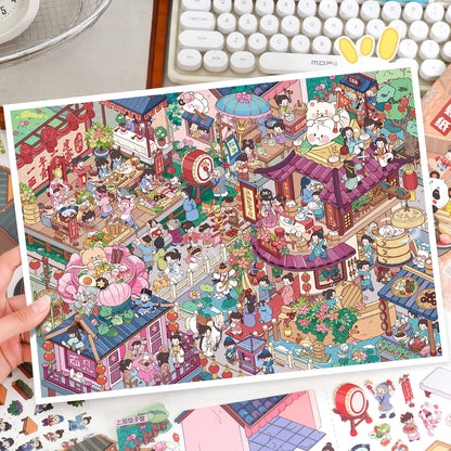 The Warmth of Everyday Life 3D Sticker | 2 Cute Miniature Scenes