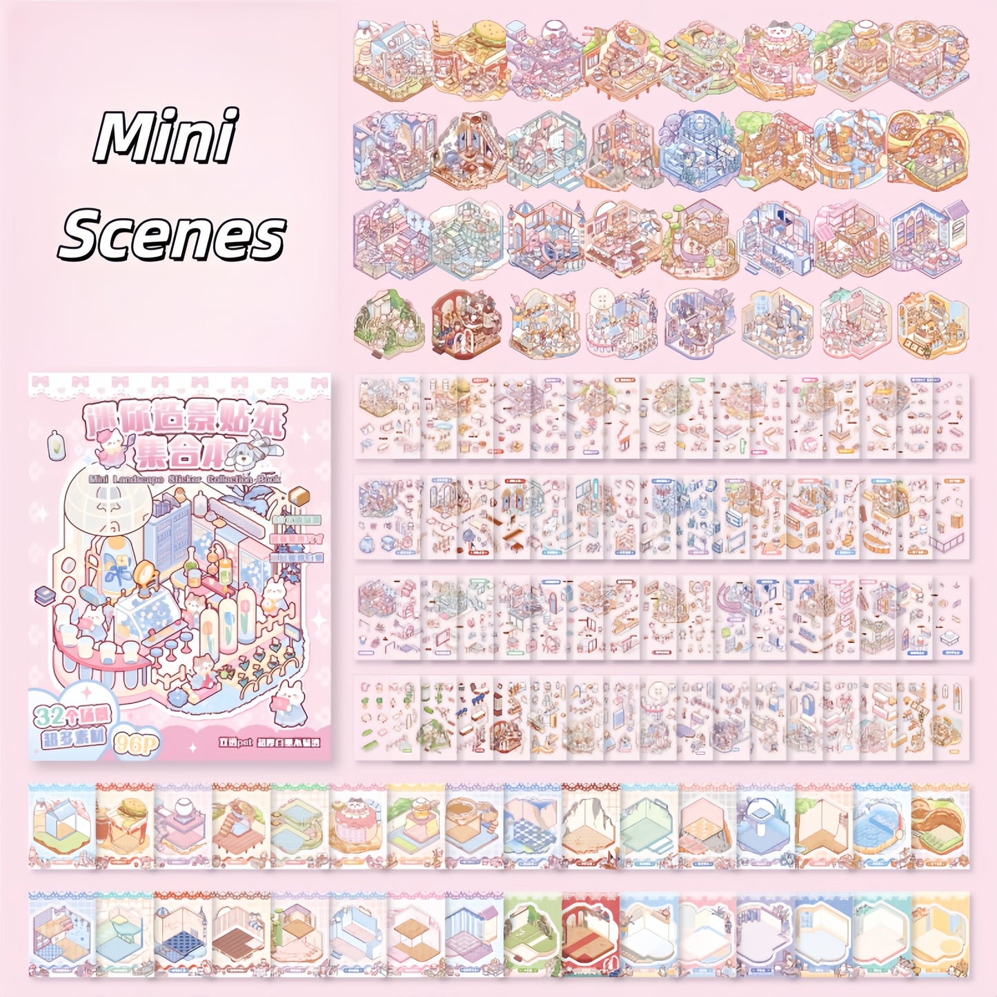 Mini Scenes 3D Sticker Book
