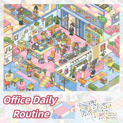 Colorful Life 3D Sticker | 6 Cute Miniature Scenes