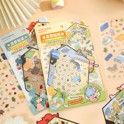 Dream Daily 3D Sticker | 2 Cute Miniature Scenes