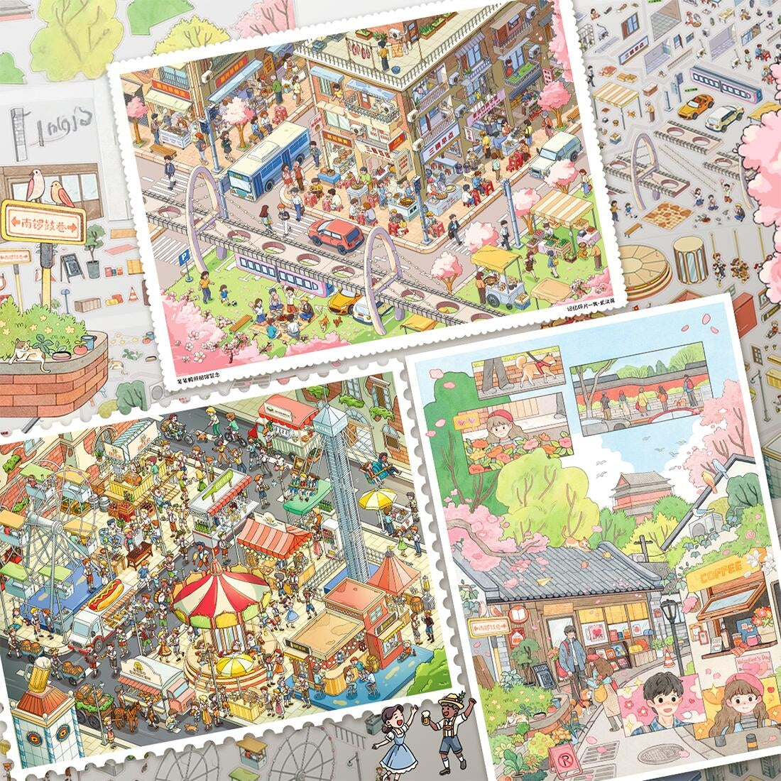 Cities in Mind 3D Sticker | 3 Cute Miniature Scenes