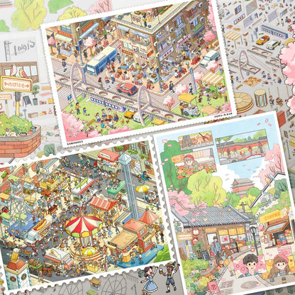 Cities in Mind 3D Sticker | 3 Cute Miniature Scenes