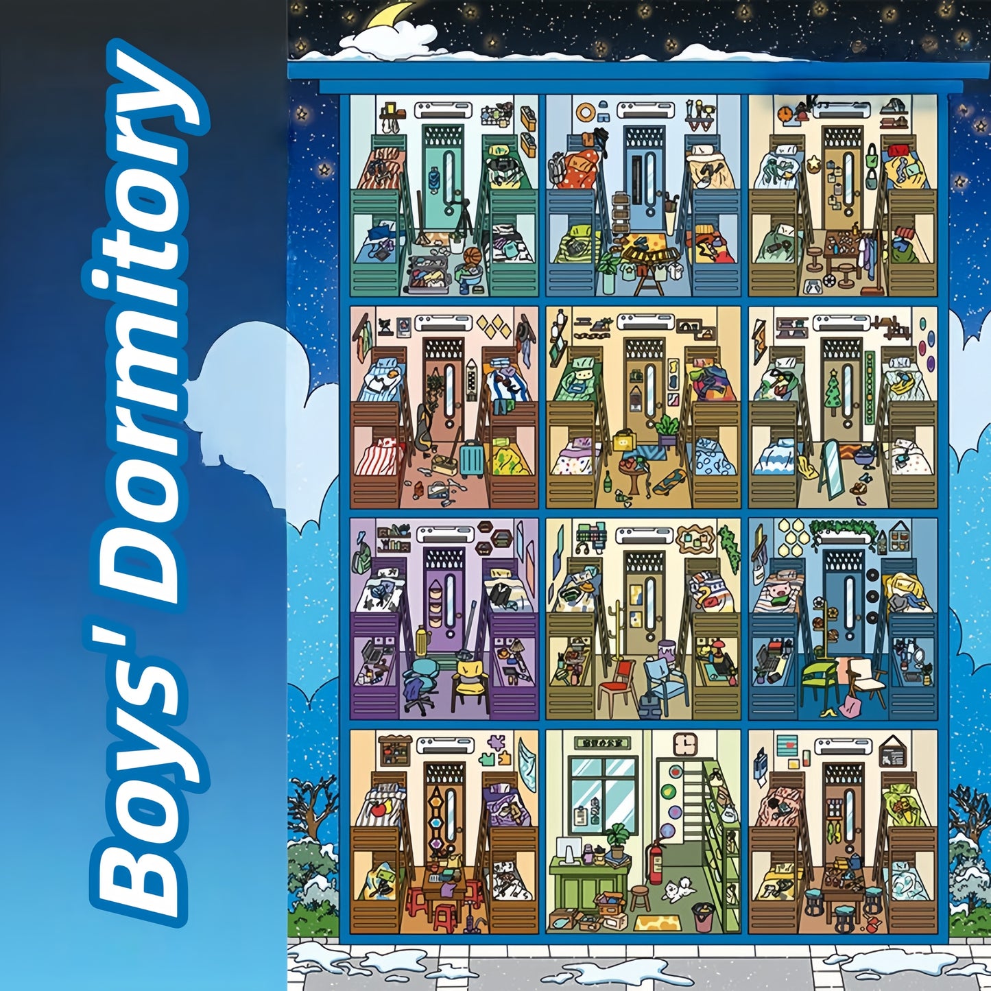 Dormitory Cubicle 3D Sticker | 2 Cute Miniature Scenes