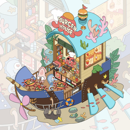 Deep Sea Burger Restaurant 3D Sticker