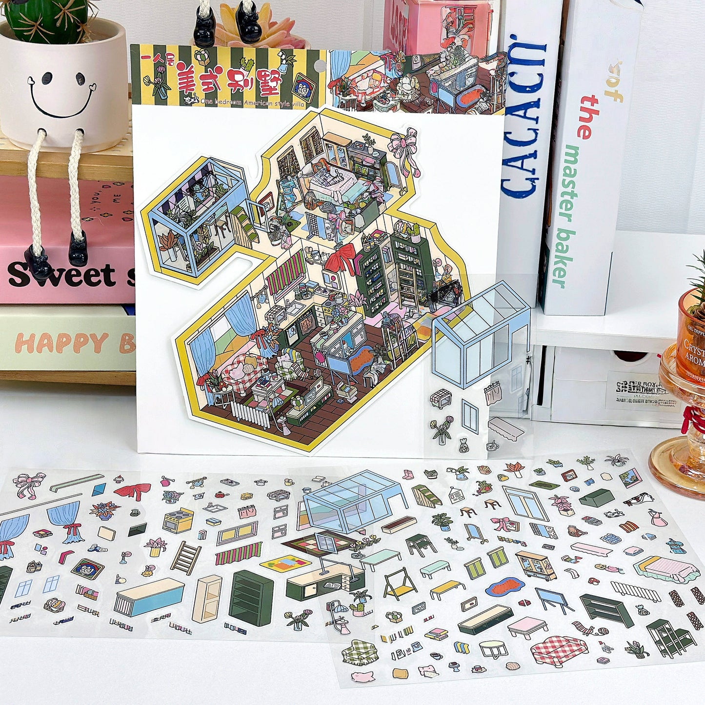 Leisurely Day 3D Sticker | 4 Cute Miniature Scenes