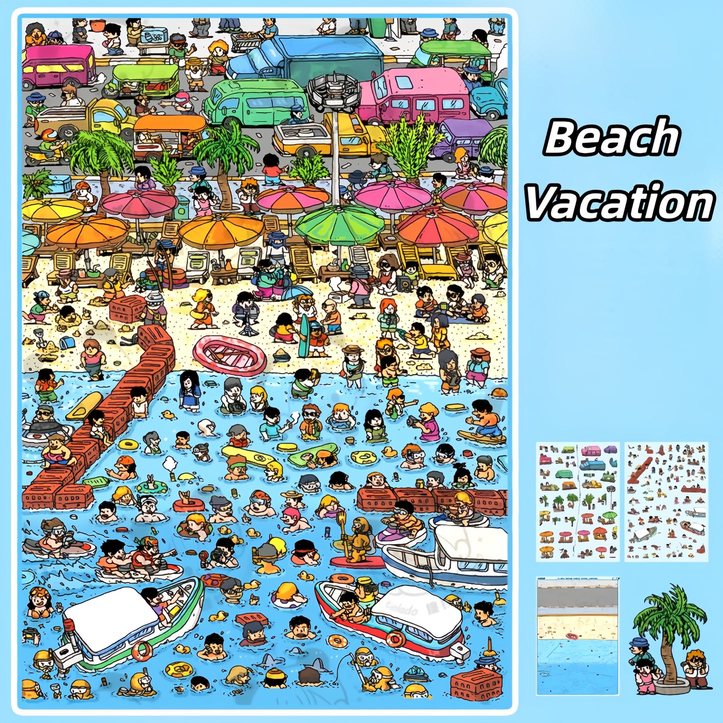 Entertainment Daily 3D Sticker | 4 Cute Miniature Scenes