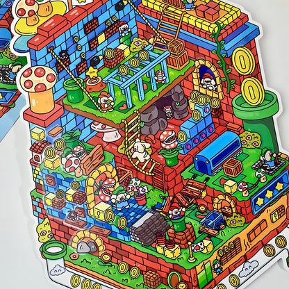Paw's Adventure 3D Sticker | 2 Cute Miniature Scenes