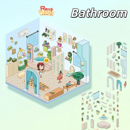 Dream Home 3D Sticker | 5 Cute Miniature Scenes