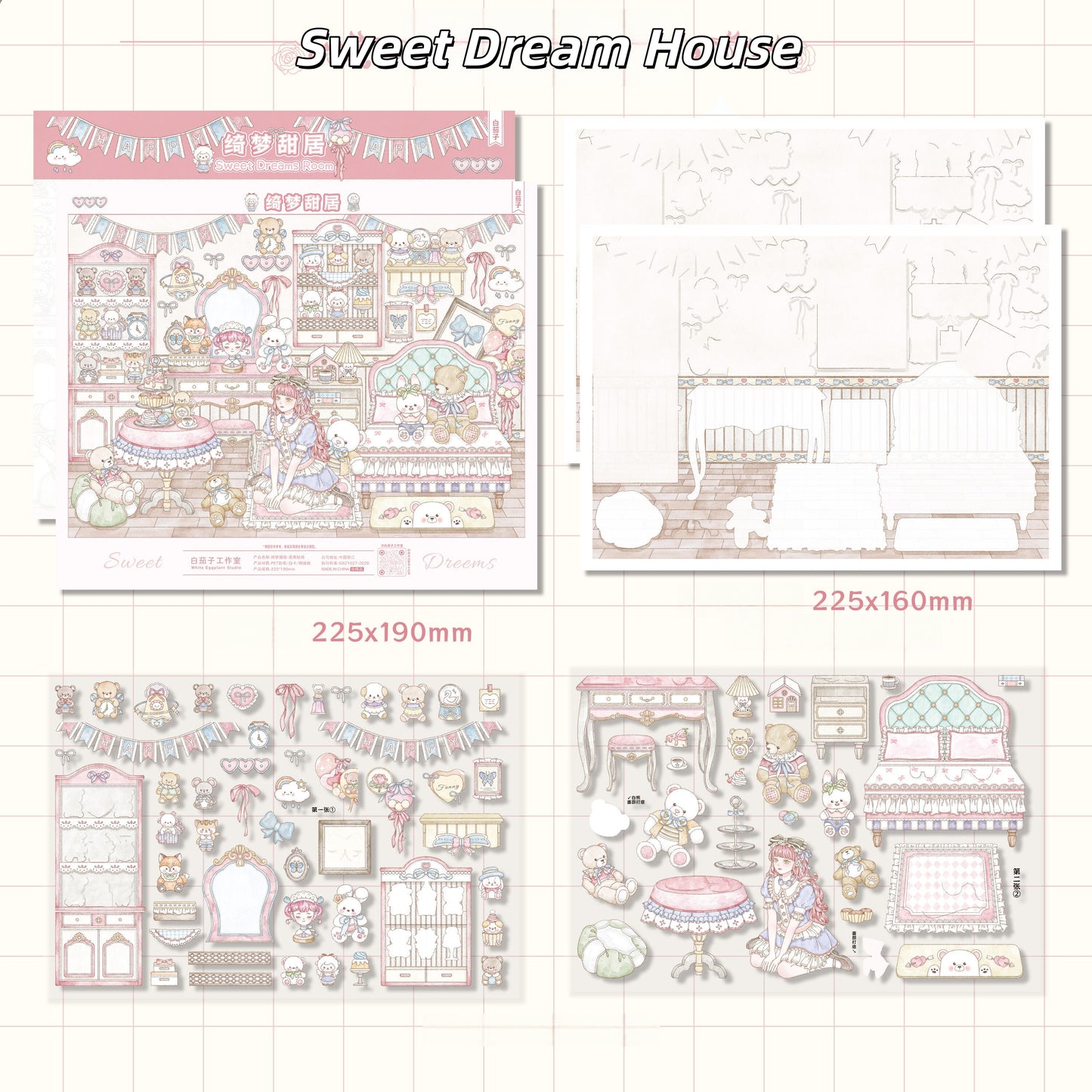 Warm Fluff Prologue 3D Sticker | 3 Cute Miniature Scenes