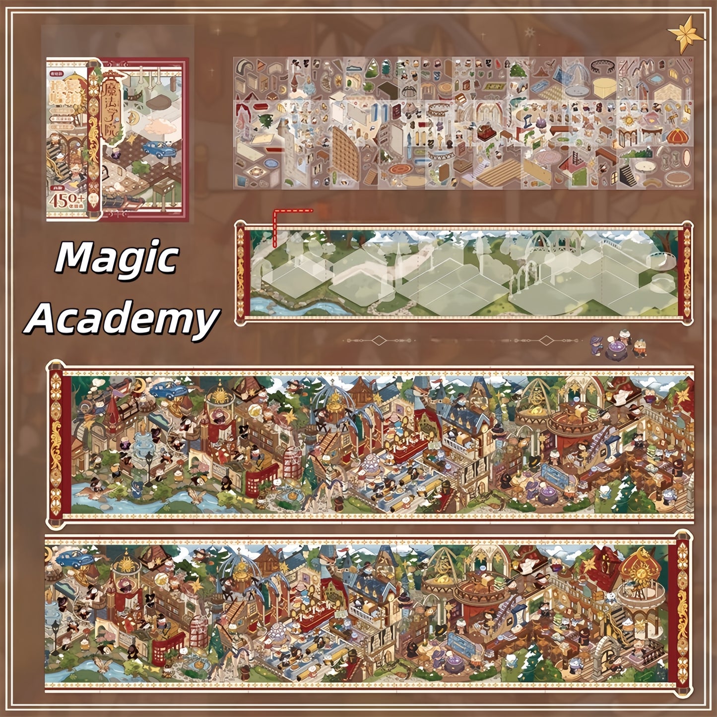 Magic Invitation 3D Sticker | 2 Cute Miniature Scenes