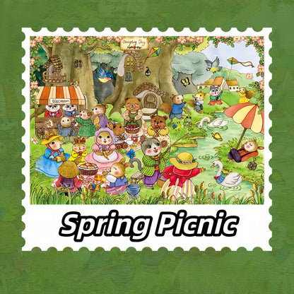 Hand-drawn Fairytale 3D Sticker | 4 Cute Miniature Scenes