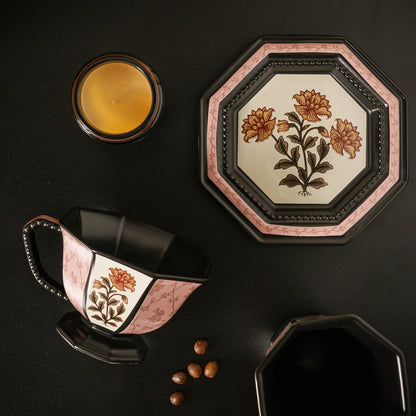 Peony Window Grille Ceramic Mug