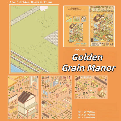 Manor Collection 3D Sticker | 2 Cute Miniature Scenes