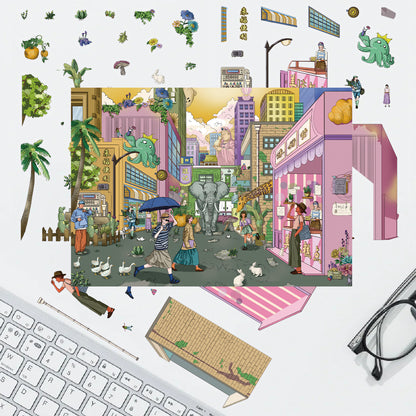 Wandering in the City 3D Sticker