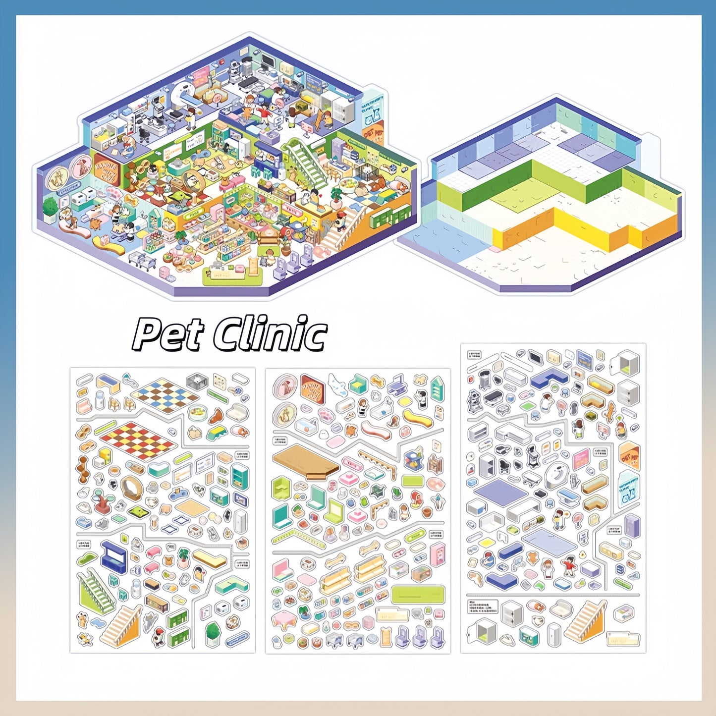 Heal & Keep 3D Sticker | 2 Cute Miniature Scenes
