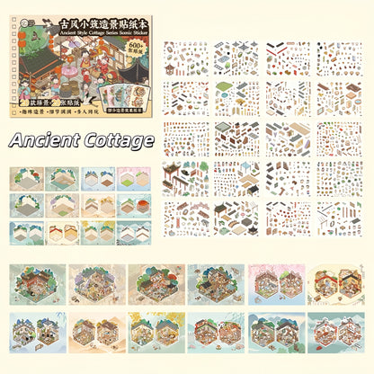 Ancient Cottage 3D Sticker Book