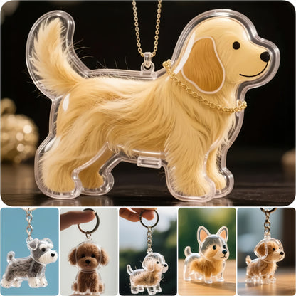 Puppy Kitty Hair Pendant Key Chain