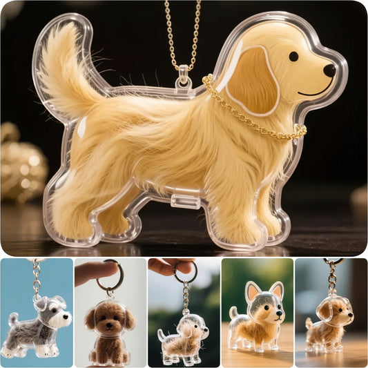 Puppy Kitty Hair Pendant Key Chain