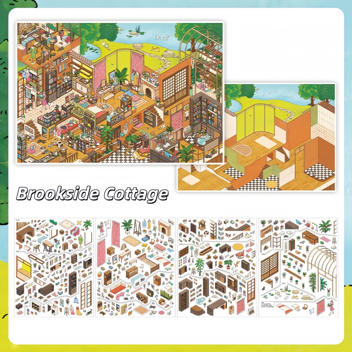 Brookside Cottage 3D Sticker