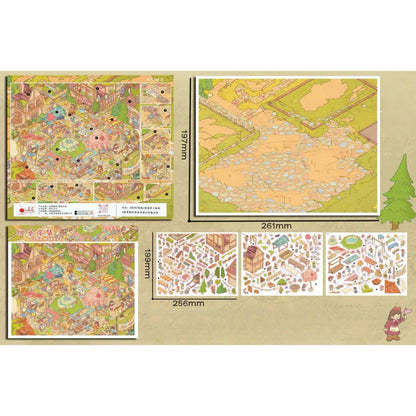 Storybook Scenes 3D Sticker | 3 Cute Miniature Scenes