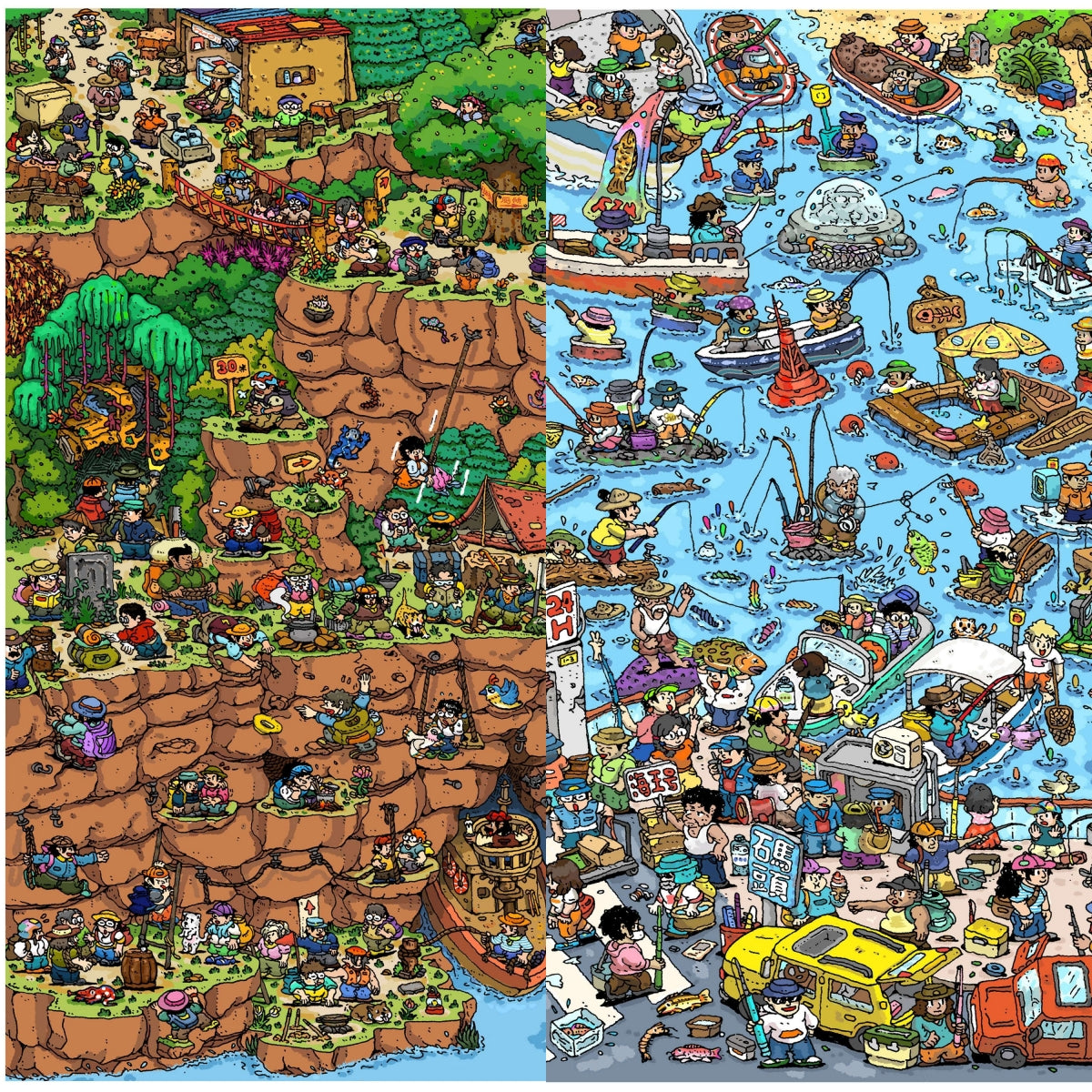 Outdoor Escapes 3D Sticker | 3 Cute Miniature Scenes