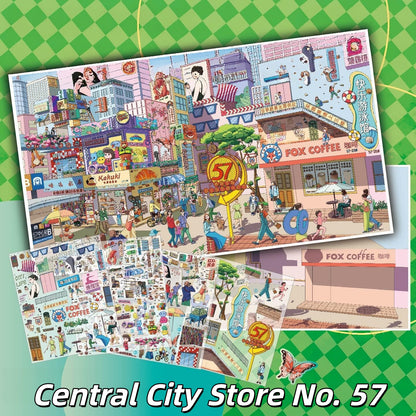 Central City No. 57 3D Sticker | 2 Cute Miniature Scenes