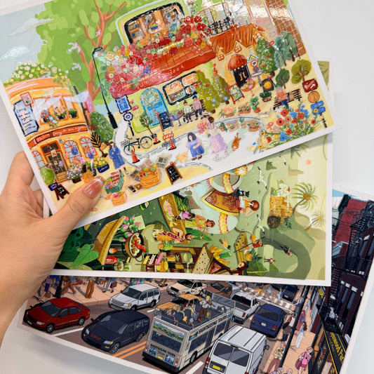 Traveling Light 3D Sticker | 3 Cute Miniature Scenes