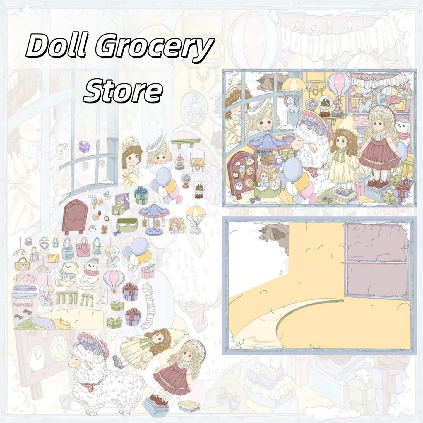 Doll Dream 3D Sticker | 5 Cute Miniature Scenes