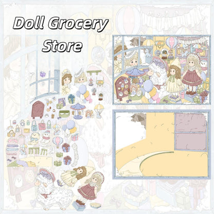 Doll Dream 3D Sticker | 5 Cute Miniature Scenes