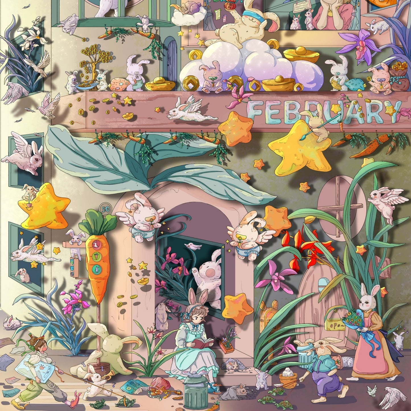 Chinese Zodiac 3D Sticker | 4 Cute Miniature Scenes