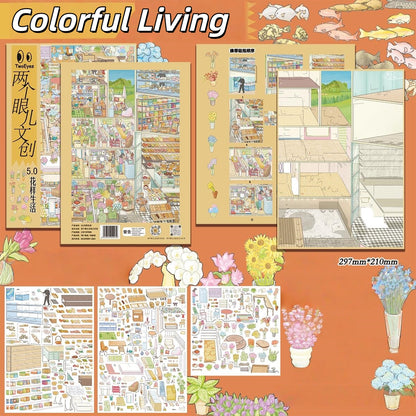 Daily Shopping 3D Sticker | 3 Cute Miniature Scenes