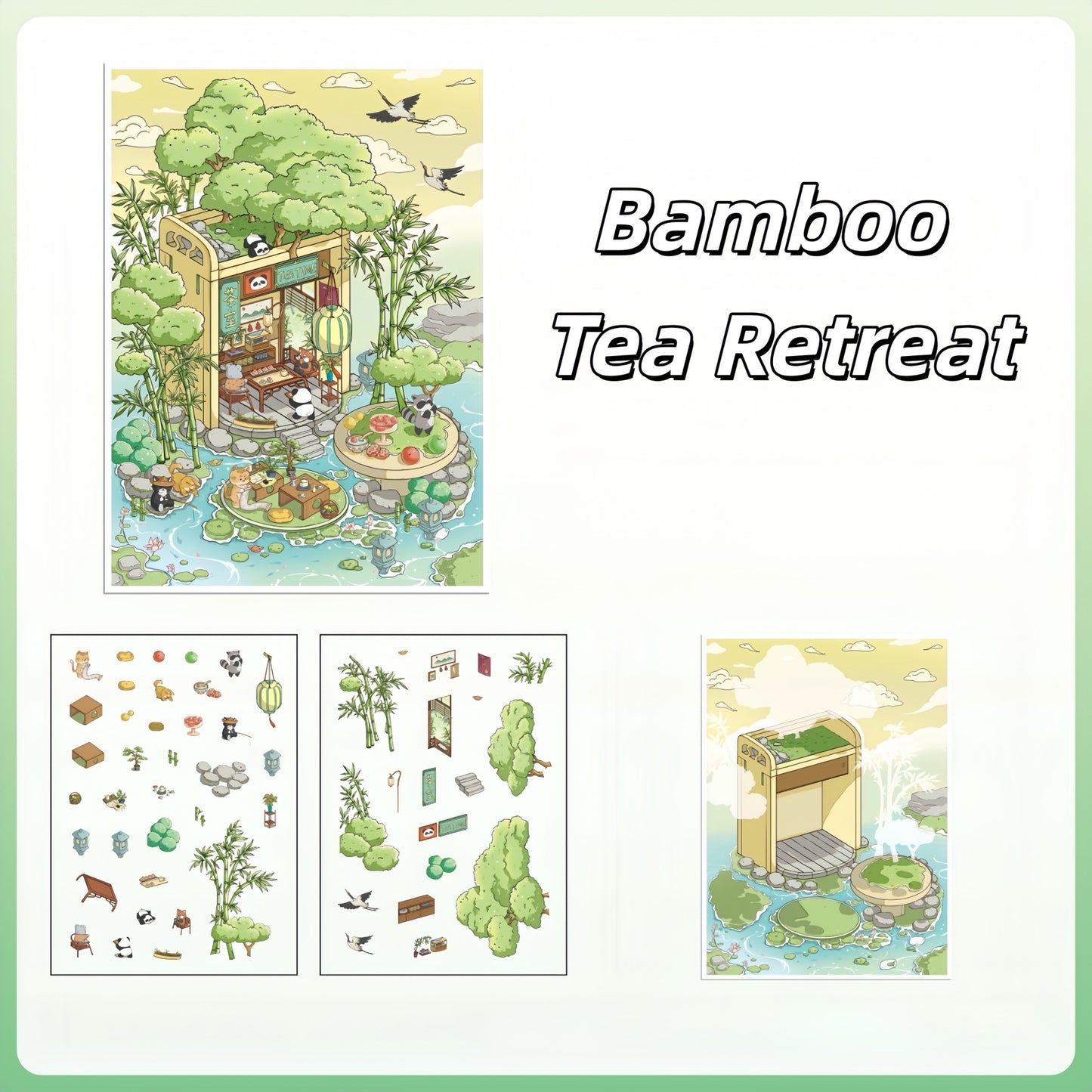 Holiday life 3D Sticker | 4 Cute Miniature Scenes